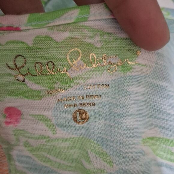 Lilly Pulitzer Tropical Lemon Print Floral Cotton Dress Size Large - Picture 3 of 6